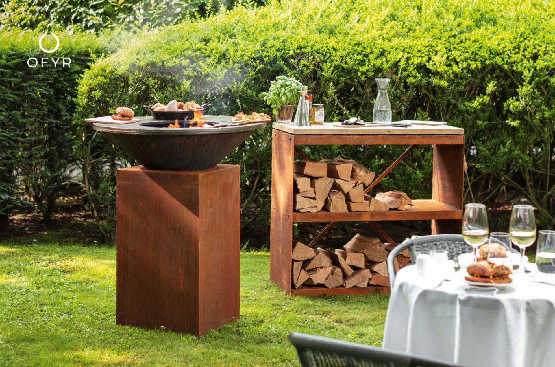 Wood Storage Corten Dressoir